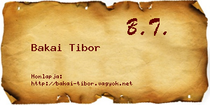 Bakai Tibor névjegykártya
